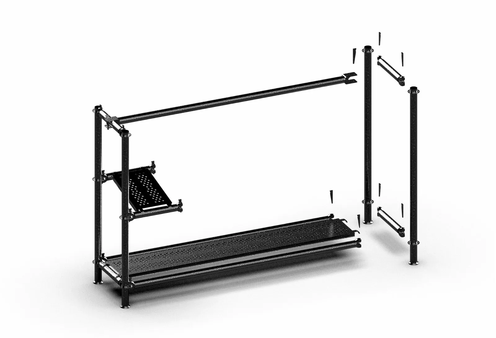 Structure de base du système Échafo, rendu technique