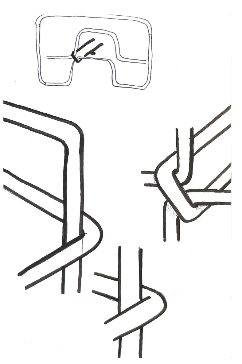 Croquis de la structure tubulaire et des assemblages