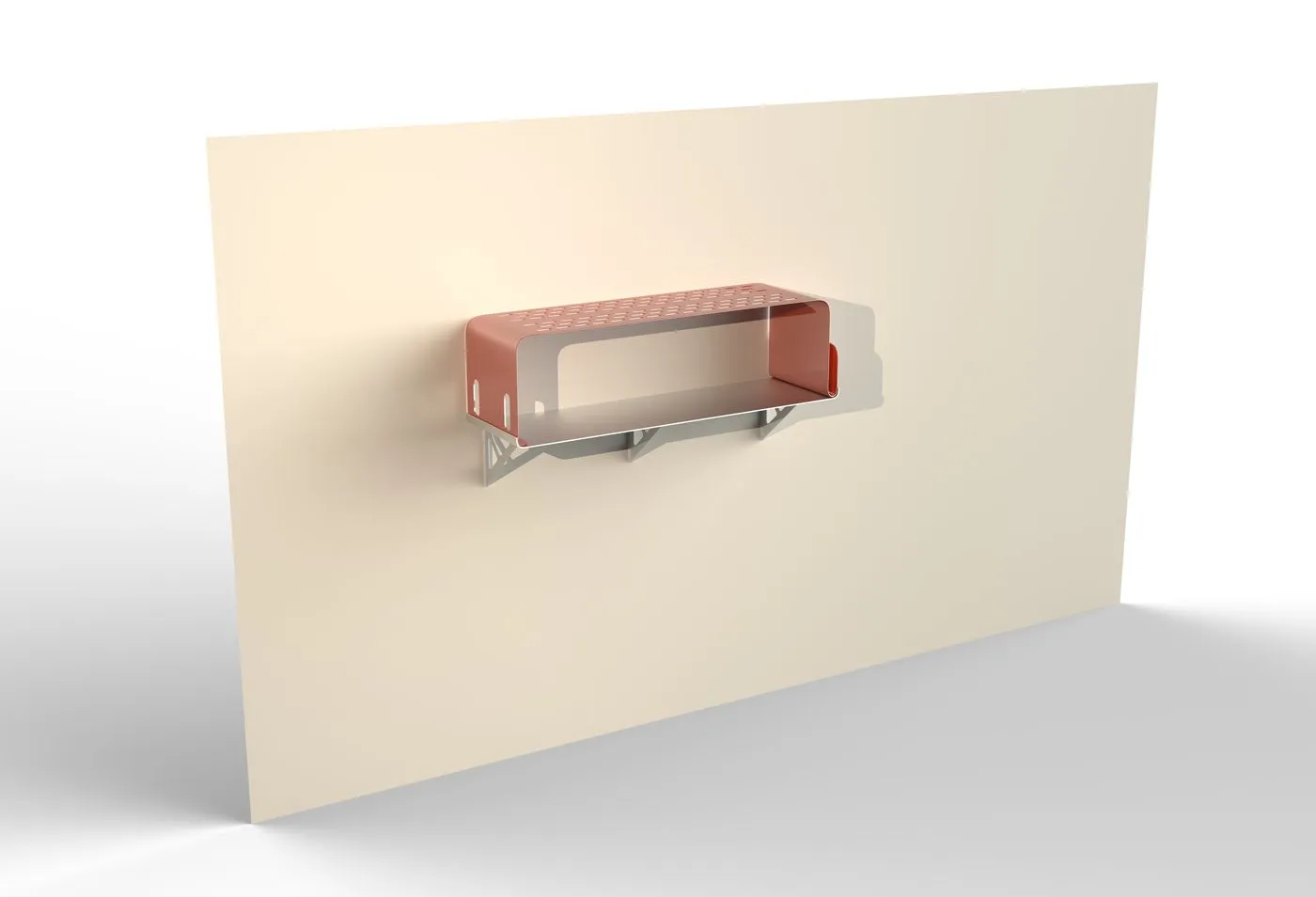 Étagère Banco au mur, coloris corail